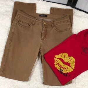 Lafayette 148 tan skinny jeans